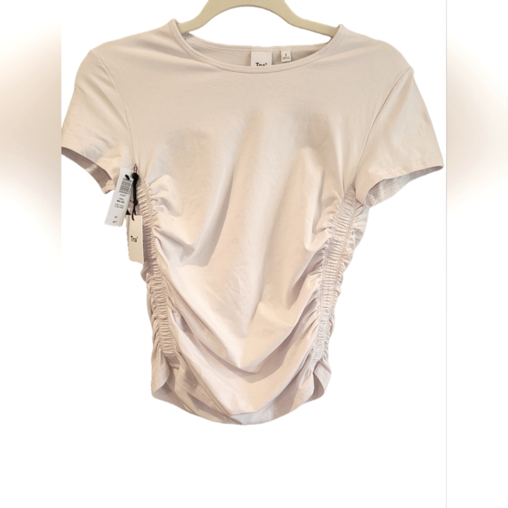 Aritzia Tna short sleeve cinched side t-shirt - Small - Grey Lilac - Picture 2 of 3